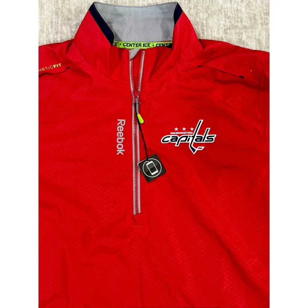 New Reebok Center Ice Kinetic Fit NHL Washington Capitals Jacket Red Mens Size M - Picture 2 of 15